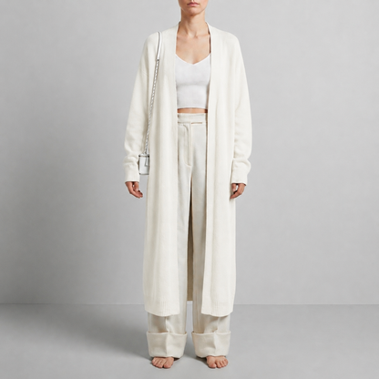 Women's Fluffy Long Cardigan Soft Knit Layering – Elara