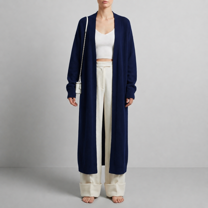 Women's Fluffy Long Cardigan Soft Knit Layering – Elara