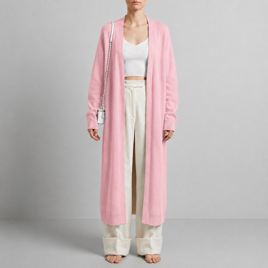 Women's Fluffy Long Cardigan Soft Knit Layering – Elara