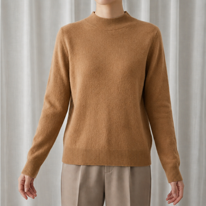 Women's Cashmere Blend Mock Neck Sweater – Elara