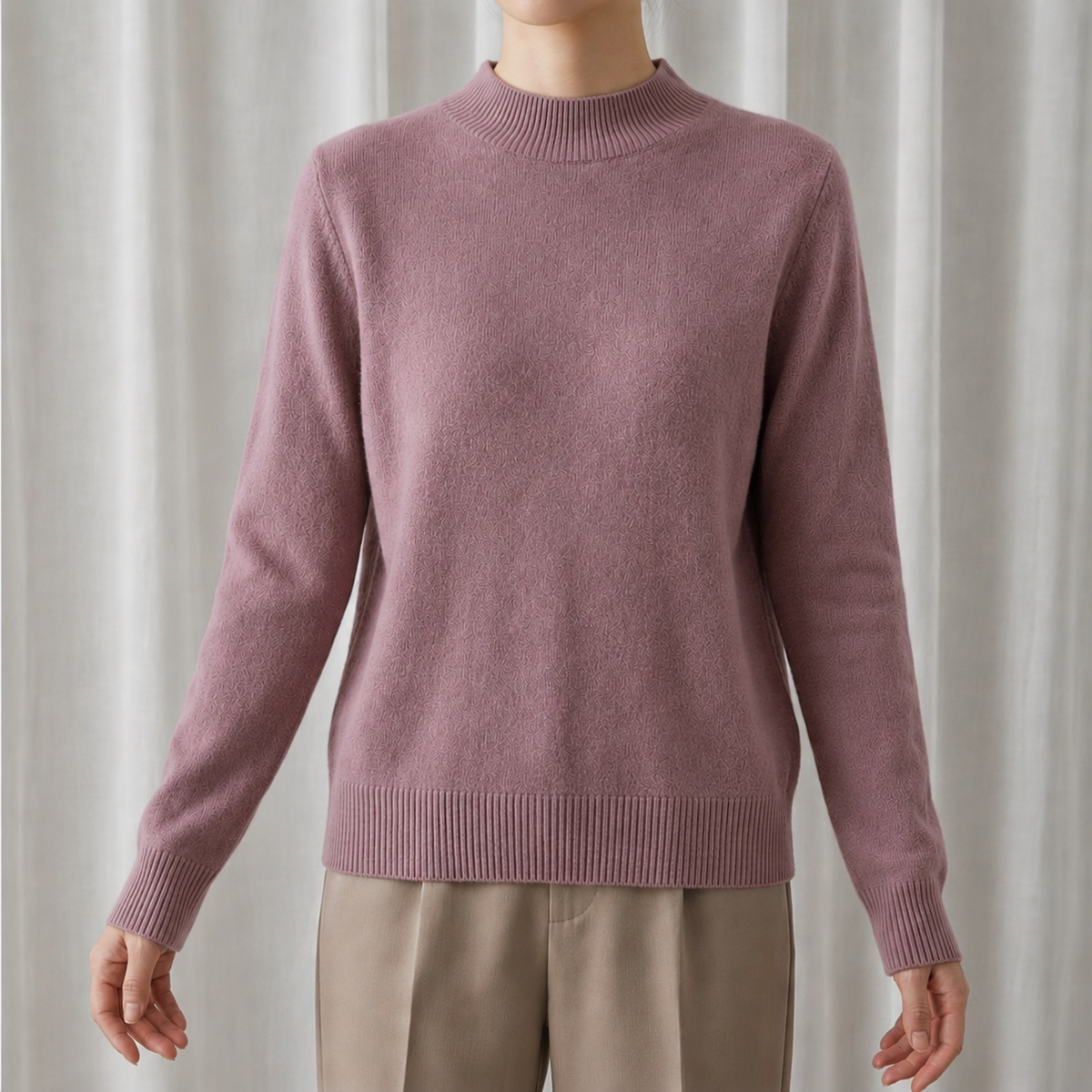 Women's Cashmere Blend Mock Neck Sweater – Elara