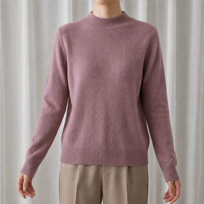 Women's Cashmere Blend Mock Neck Sweater – Elara