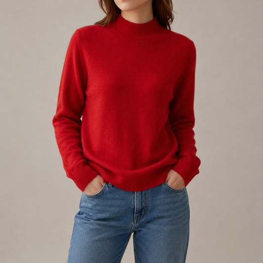 Women's Cashmere Blend Mock Neck Sweater – Elara