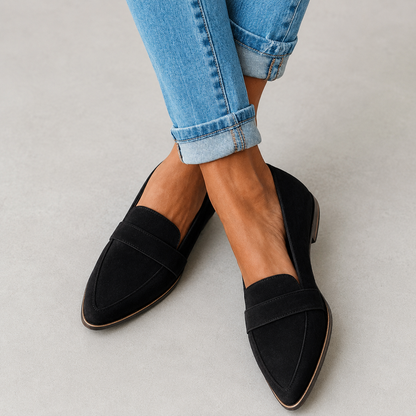 Women's Faux Suede Flat Loafers Orthopedic Slip-On – Elara