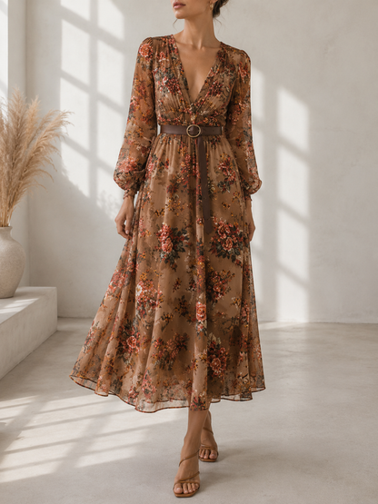 Women's Maxi Dress V-Neck Boho Style – Celeste