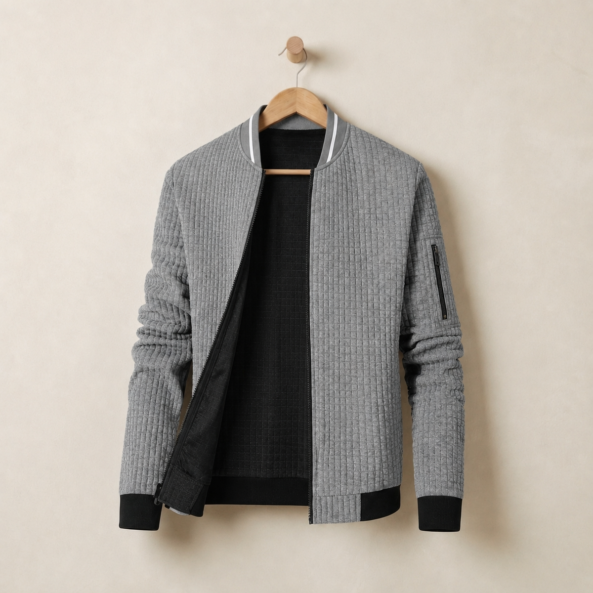 Quilted Bomber Jacket Full-Zip Lined Refined – Arden