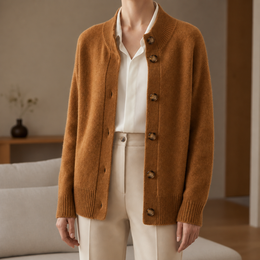 Women's Cashmere Blend Knit Cardigan Relaxed Fit – Marlowe
