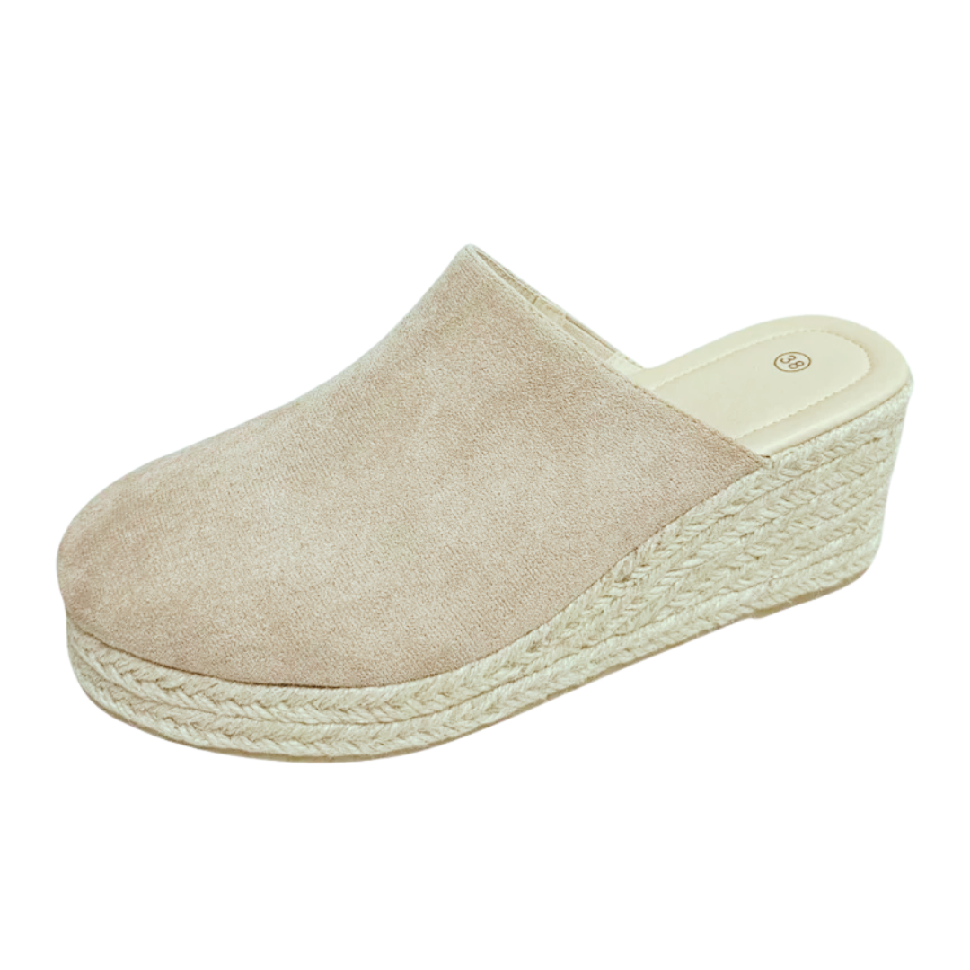 Women's Slip-On Espadrille Wedge Mule Sandals - Orthopedic Comfort