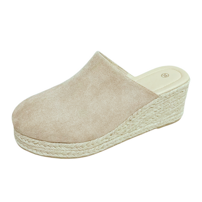 Women's Slip-On Espadrille Wedge Mule Sandals - Orthopedic Comfort