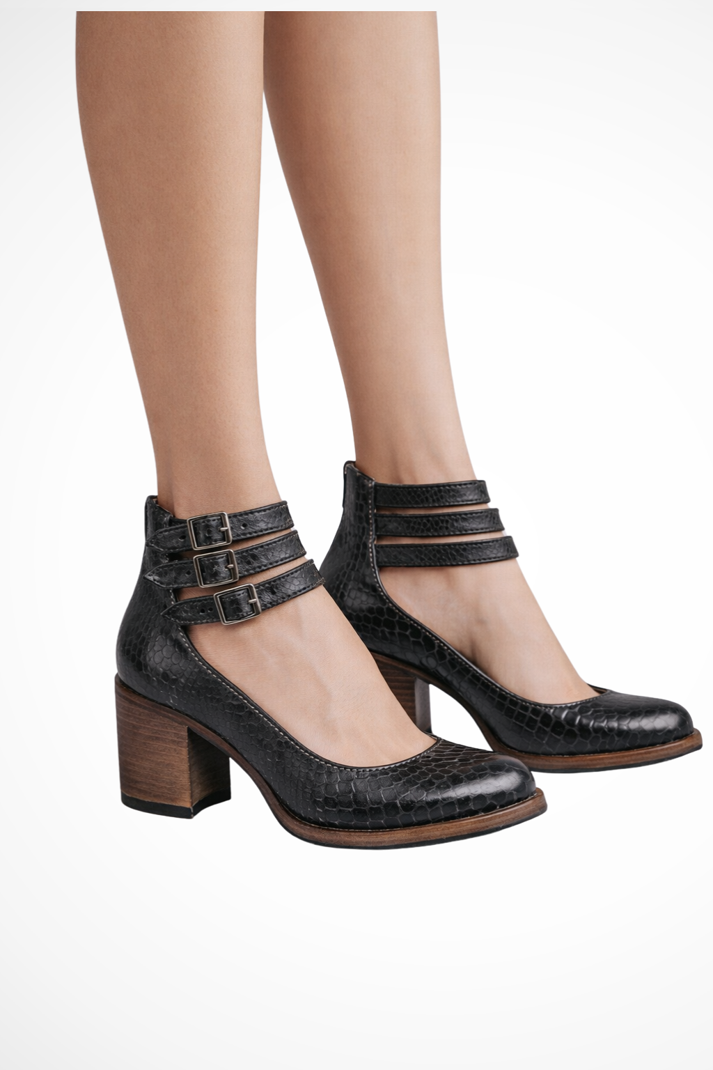 Florence Premium Strappy Ankle Strap Block Heel Boots – Elegant Women's Footwear Collection