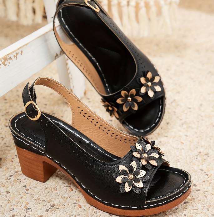 Hailey Block Heels with Cushioned Support – Stylish Comfortable Footwear