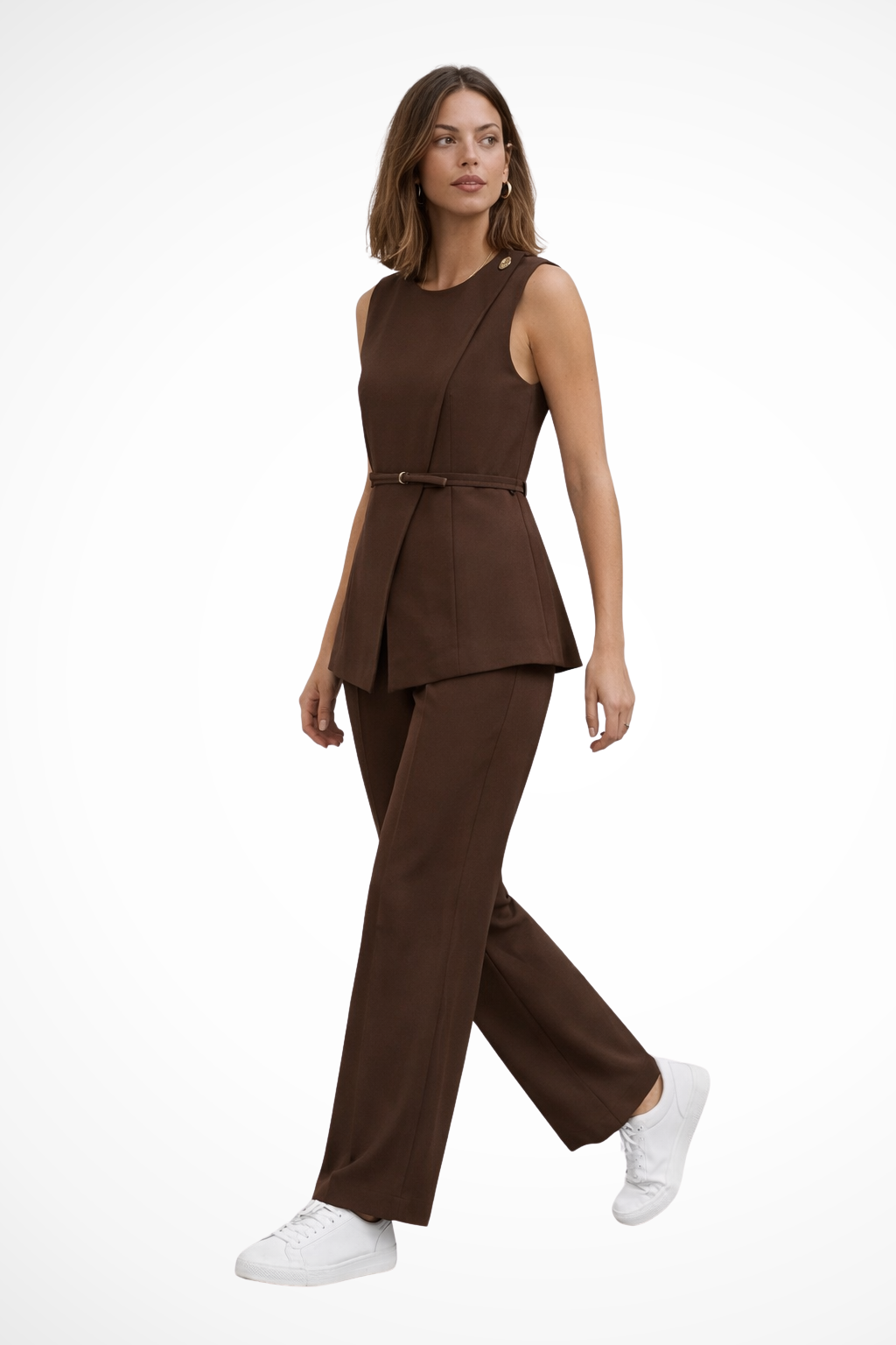 Aveline | Women’s Two-Piece Waistcoat Set Wide-Leg Trouser Suit | Chic Co-Ord Outfit