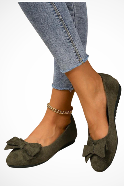 Lyra Comfortable Everyday Walking Flats with Elegant Bow Detail – Stylish Women's Footwear