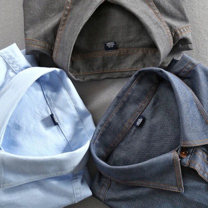 Nicolas Vintage Style Shirt with Dual Chest Pockets and Contrast Stitching