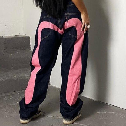 Jean large d’inspiration rétro pour femmes - Taille mi-haute, coupe évasée confortable pour un style quotidien