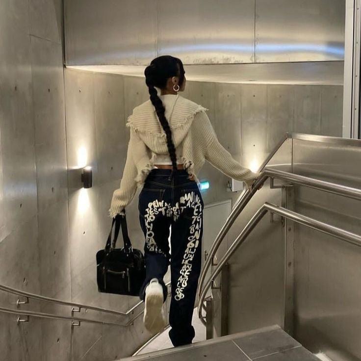 Jean large d’inspiration rétro pour femmes - Taille mi-haute, coupe évasée confortable pour un style quotidien
