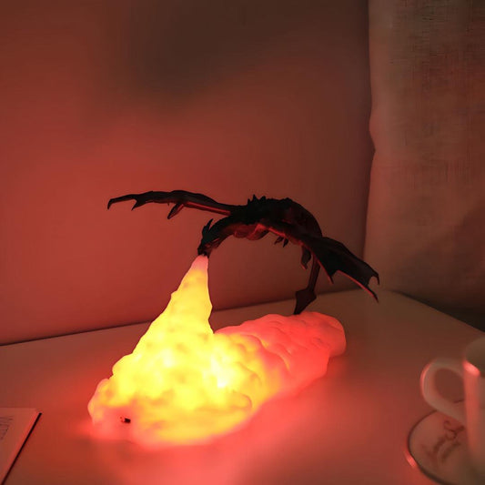 Dragon Lamp for Halloween Decor – Spooky Amber Lighting with Fantasy Dragon Design for Haunted Homes