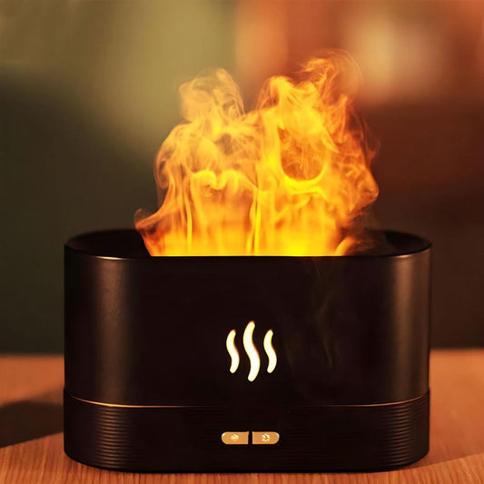 Halloween Incendio Flame Essential Oil Diffuser with Realistic Flickering LED Light for Spooky Ambiance
