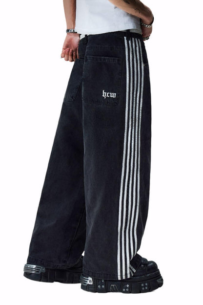 Jean large unisexe Y2K avec broderie croix - Coupe ample confortable, disponible en tailles S à 3XL