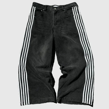 Jean large unisexe Y2K avec broderie croix - Coupe ample confortable, disponible en tailles S à 3XL