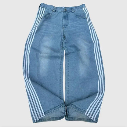 Jean large unisexe Y2K avec broderie croix - Coupe ample confortable, disponible en tailles S à 3XL