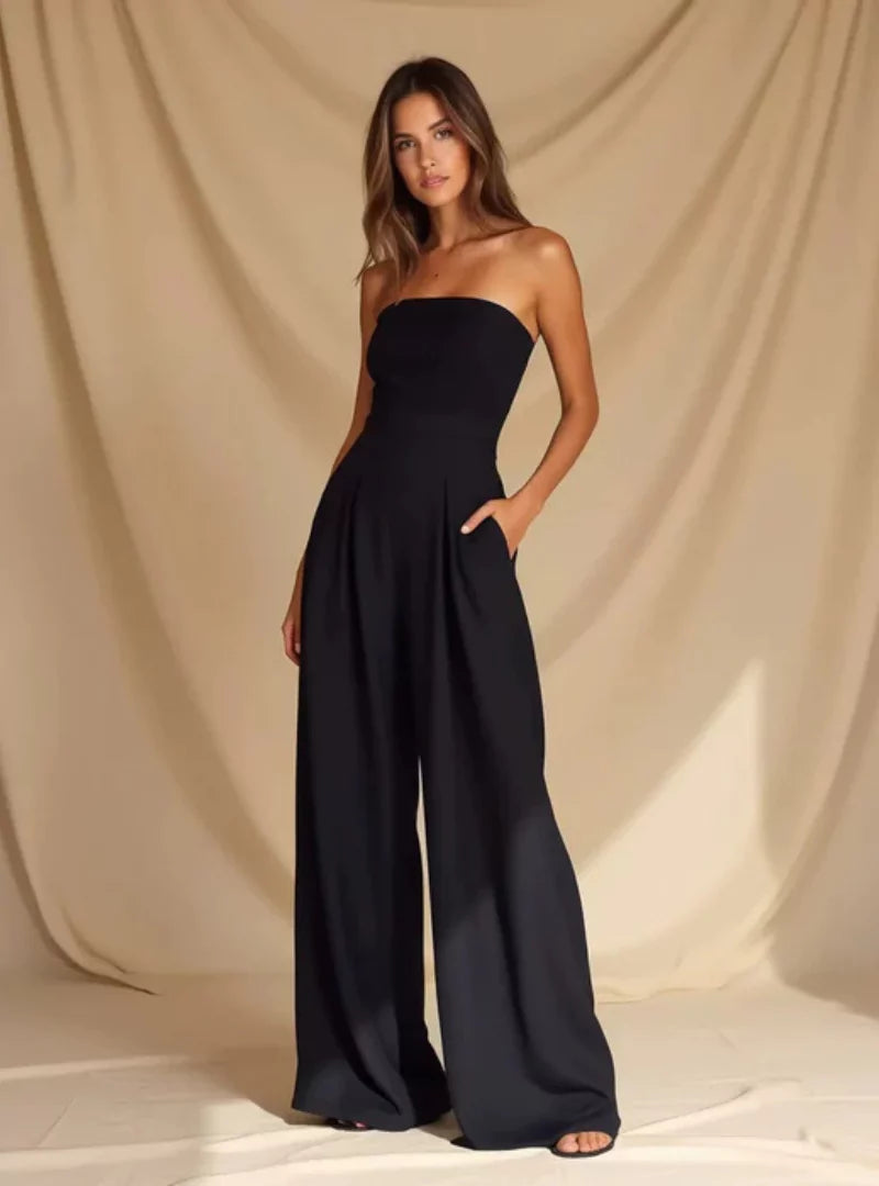 Combinaison chic bustier à jambes larges