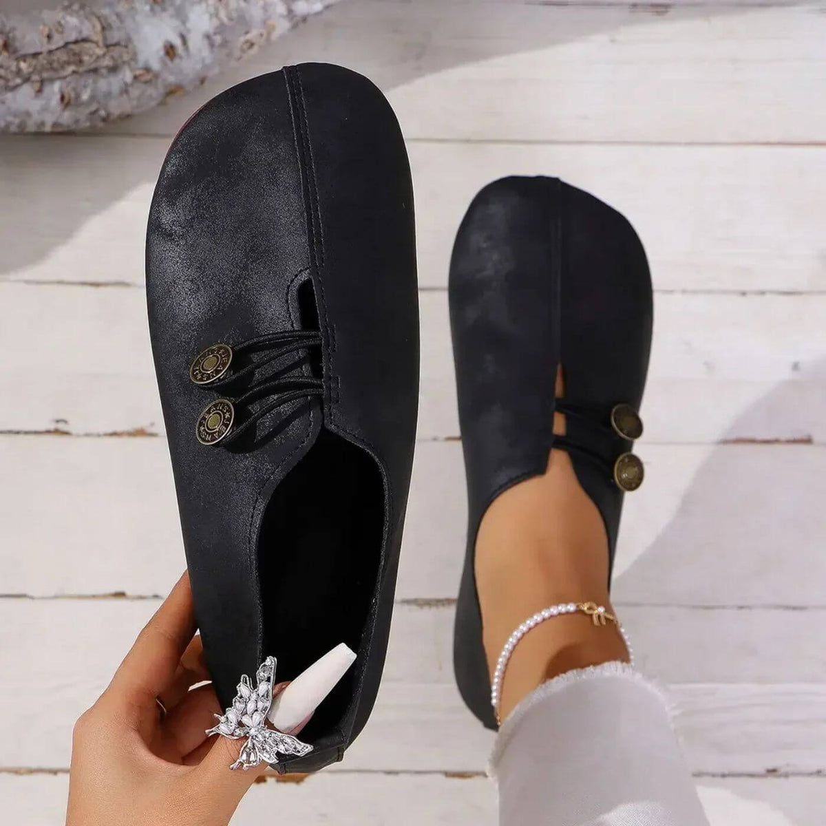 Orthopedic Loafers for Women Genuine Leather Cushioned Support – Elara