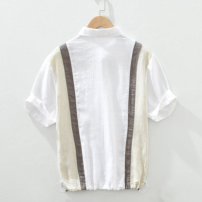 Anderson Linen Shirt for Warm Weather with Adjustable Hem and Paneling