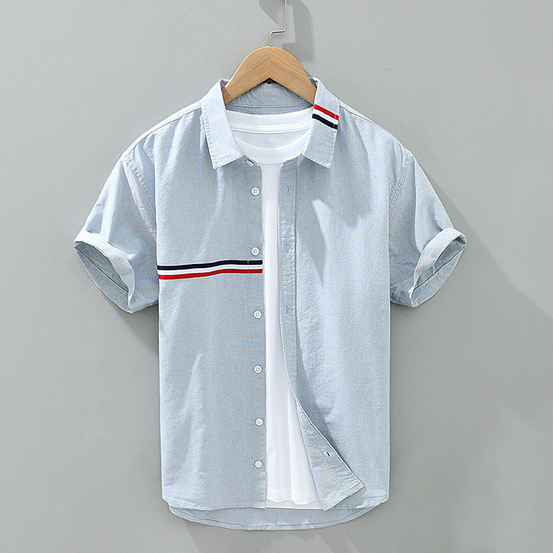 Zen Lightweight Gossamer Linen Shirt with Chest Stripe