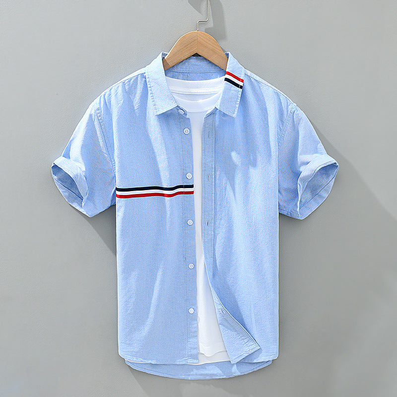 Zen Lightweight Gossamer Linen Shirt with Chest Stripe