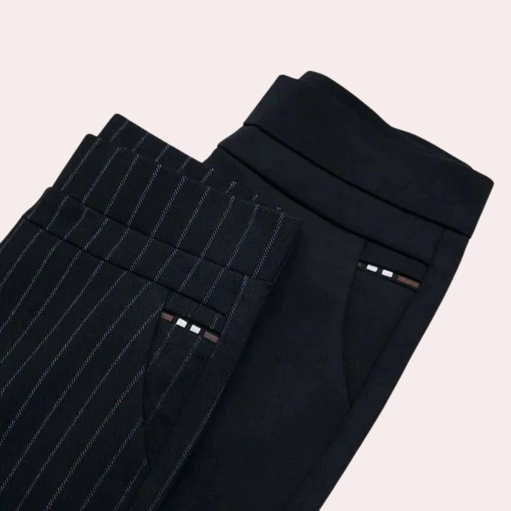 Pantalon stretch noir taille haute pour femmes - Confortable et polyvalent pour bureau ou tenue décontractée, tailles M-4XL