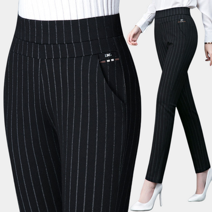Pantalon stretch noir taille haute pour femmes - Confortable et polyvalent pour bureau ou tenue décontractée, tailles M-4XL