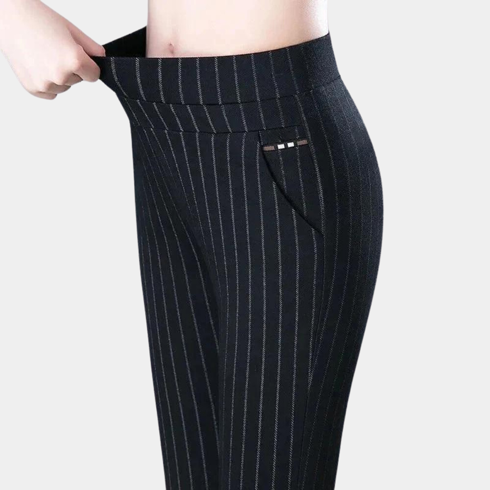 Pantalon stretch noir taille haute pour femmes - Confortable et polyvalent pour bureau ou tenue décontractée, tailles M-4XL