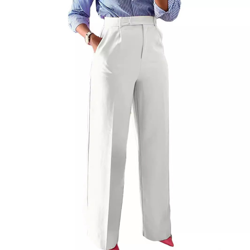 Pantalon élégant taille haute à jambes larges pour un style quotidien