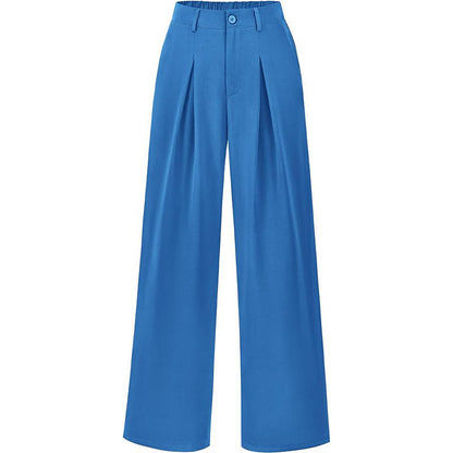 Pantalon plissé taille haute à jambes larges, chic et décontracté