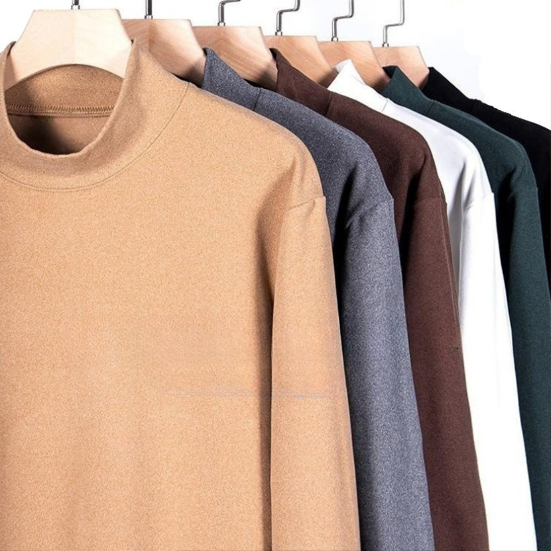 Monaco Stretch Slim Fit Mock-Neck Long Sleeve Shirt – Soft and Comfortable