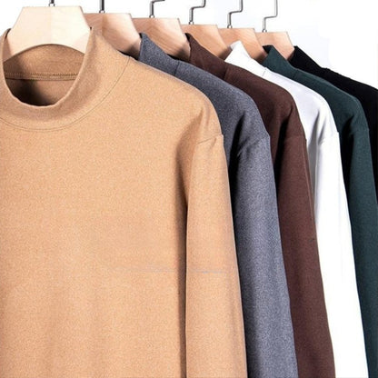 Monaco Stretch Slim Fit Mock-Neck Long Sleeve Shirt – Soft and Comfortable
