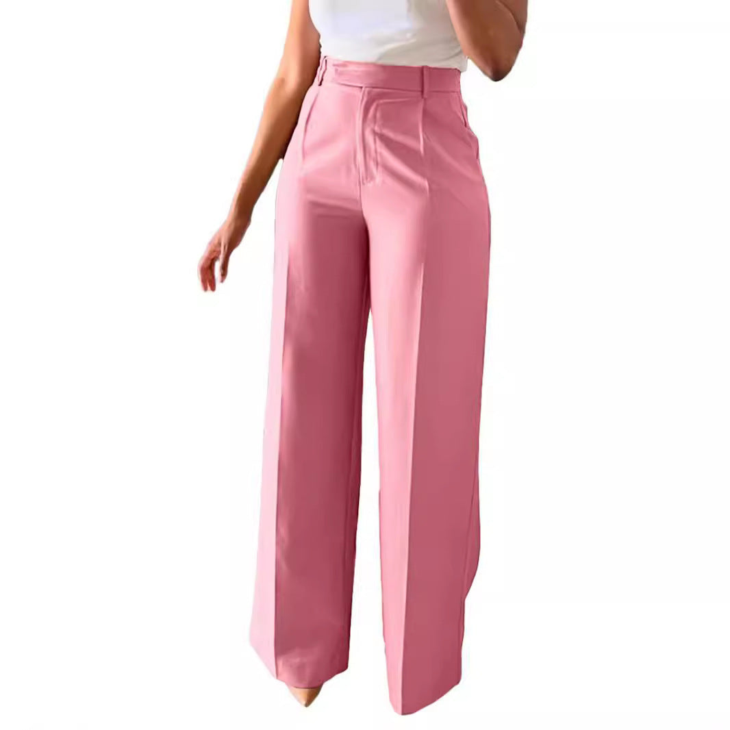 Pantalon élégant taille haute à jambes larges pour un style quotidien