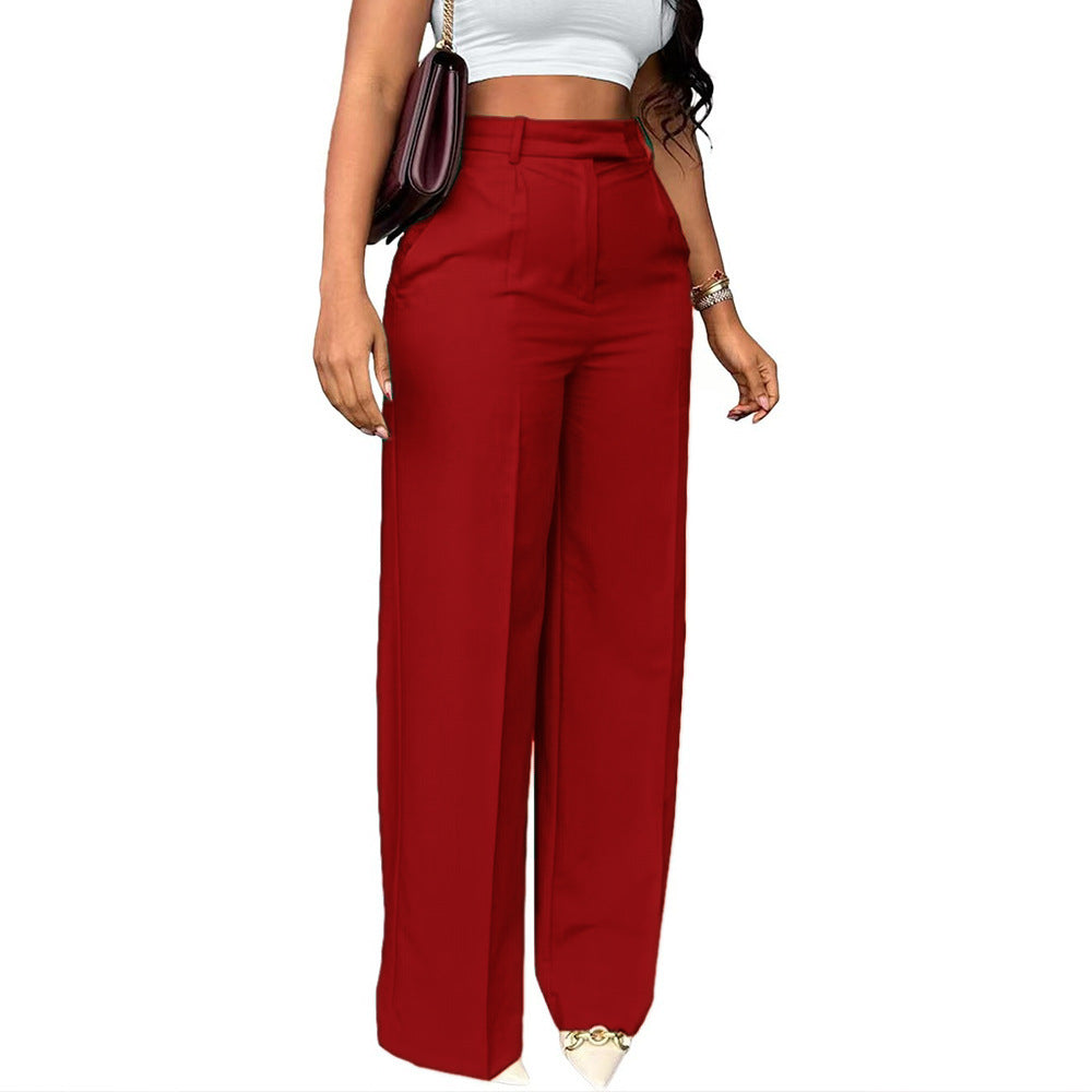 Pantalon élégant taille haute à jambes larges pour un style quotidien