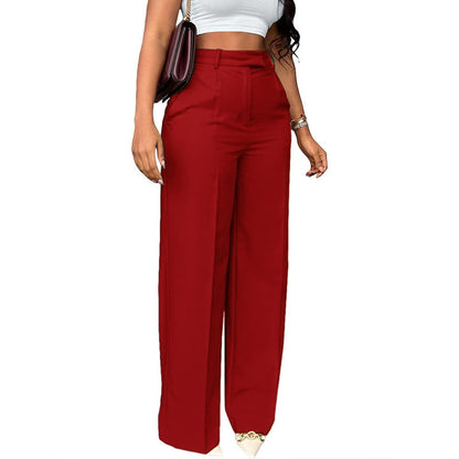 Pantalon élégant taille haute à jambes larges pour un style quotidien