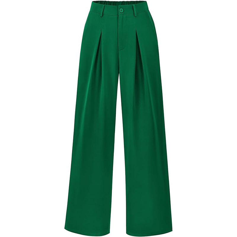 Pantalon plissé taille haute à jambes larges, chic et décontracté