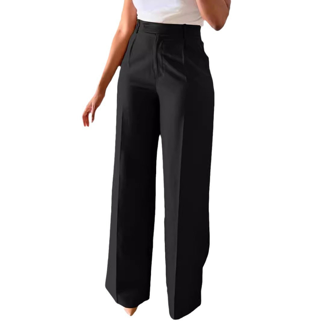 Pantalon élégant taille haute à jambes larges pour un style quotidien