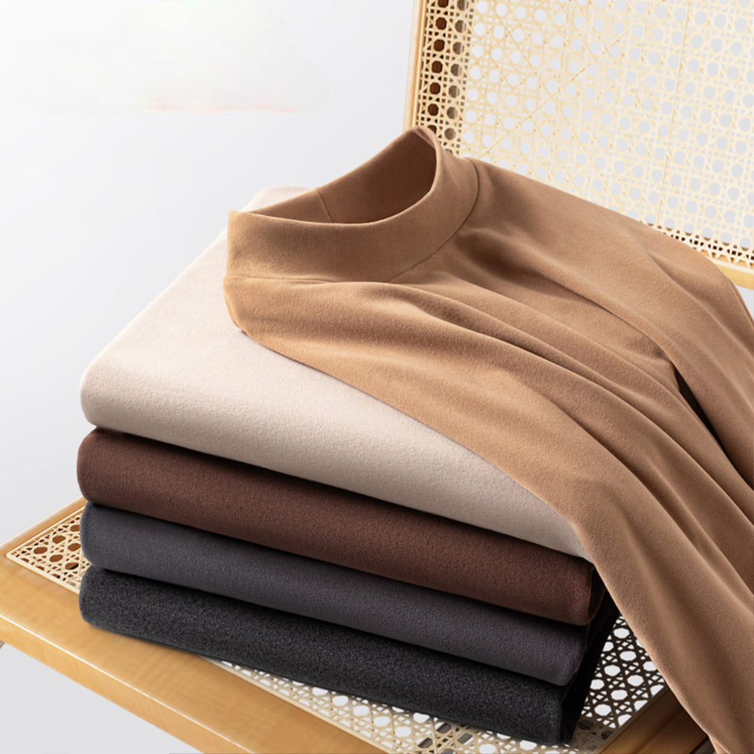 Monaco Stretch Slim Fit Mock-Neck Long Sleeve Shirt – Soft and Comfortable