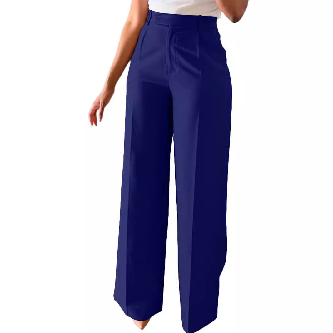 Pantalon élégant taille haute à jambes larges pour un style quotidien