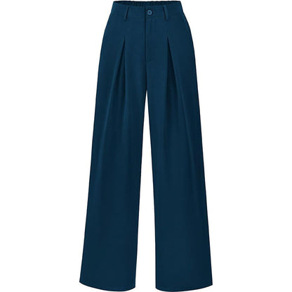 Pantalon plissé taille haute à jambes larges, chic et décontracté