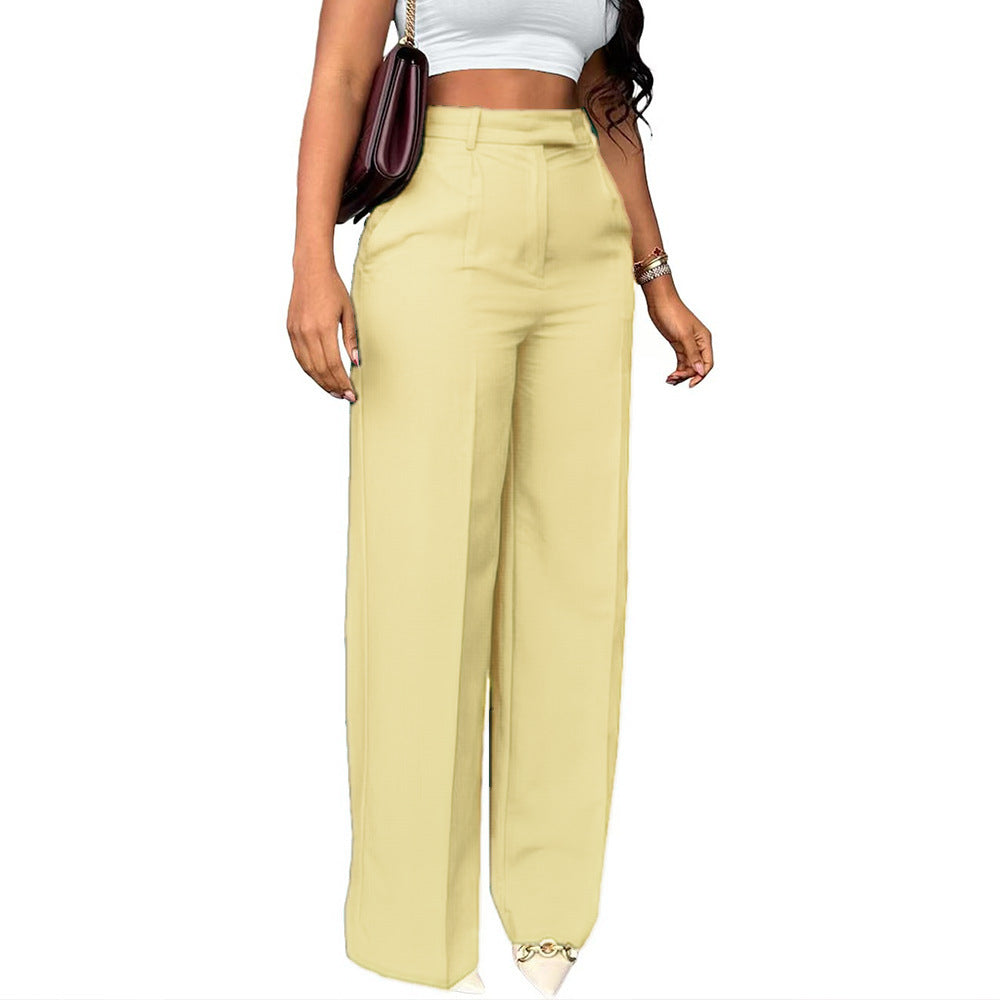 Pantalon élégant taille haute à jambes larges pour un style quotidien