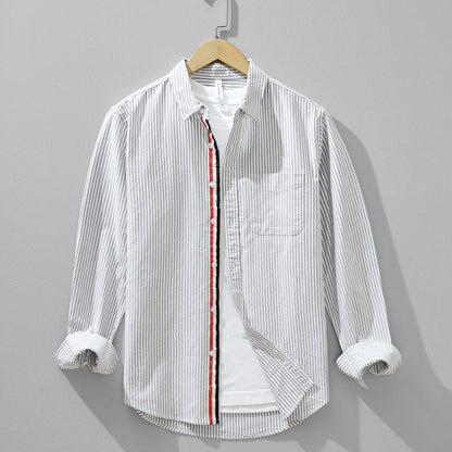 Milo Lightweight Linen Shirt with Subtle Stripes