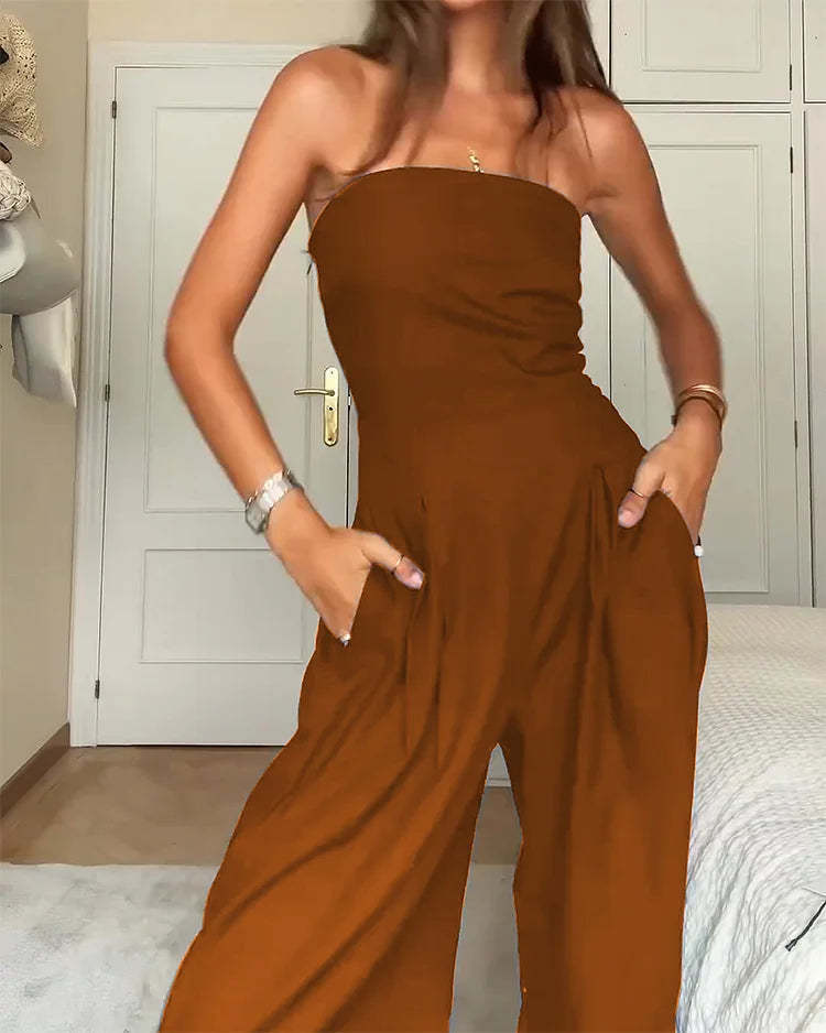 Combinaison chic bustier à jambes larges