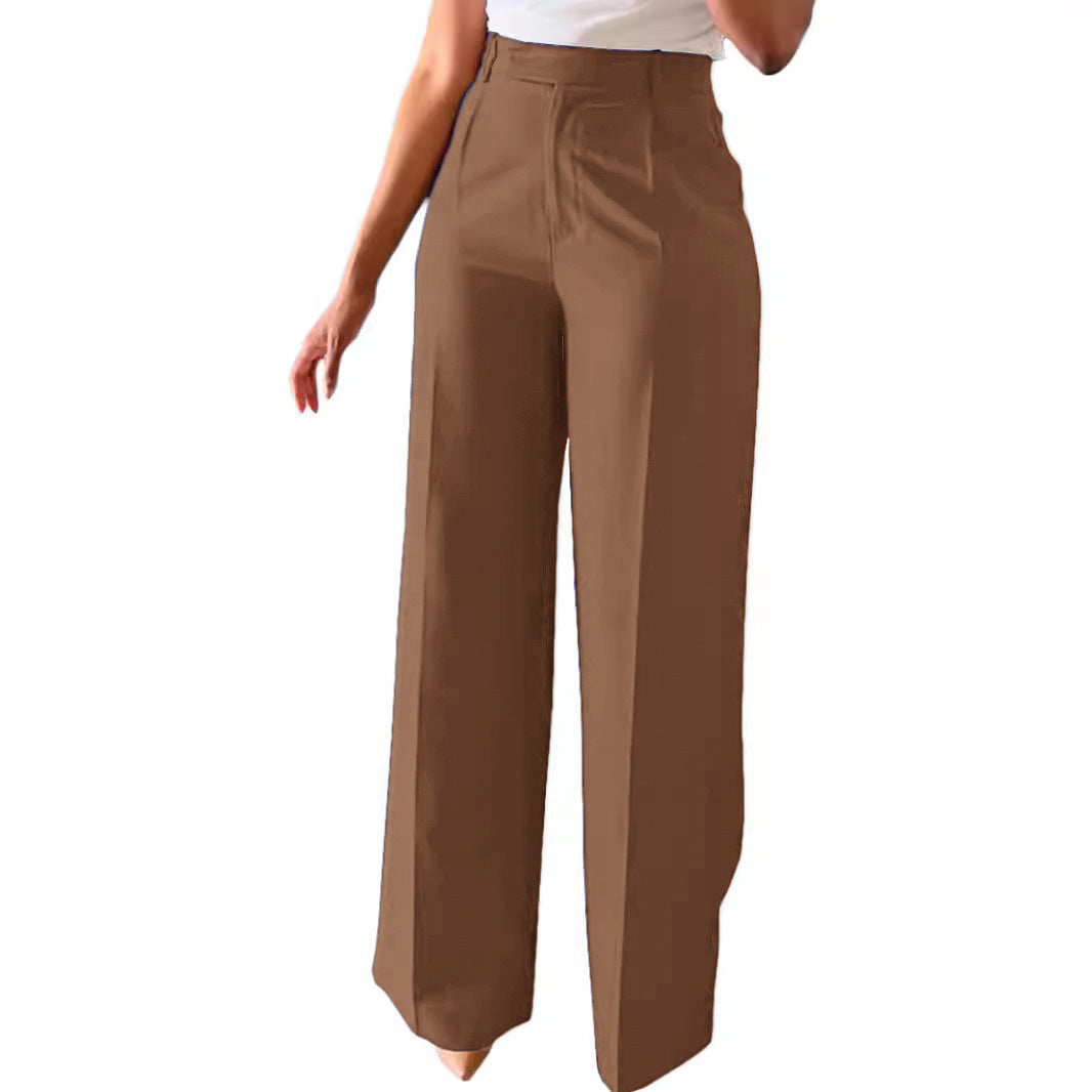 Pantalon élégant taille haute à jambes larges pour un style quotidien