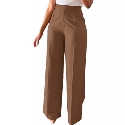Pantalon élégant taille haute à jambes larges pour un style quotidien